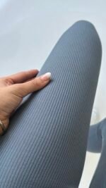 Collants côtelés gris Fonce – Image 4
