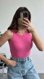 Croptop maxi rose