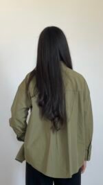 Laya Oversize Shirt vert khaki – Image 4