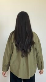 Laya Oversize Shirt vert khaki – Image 2