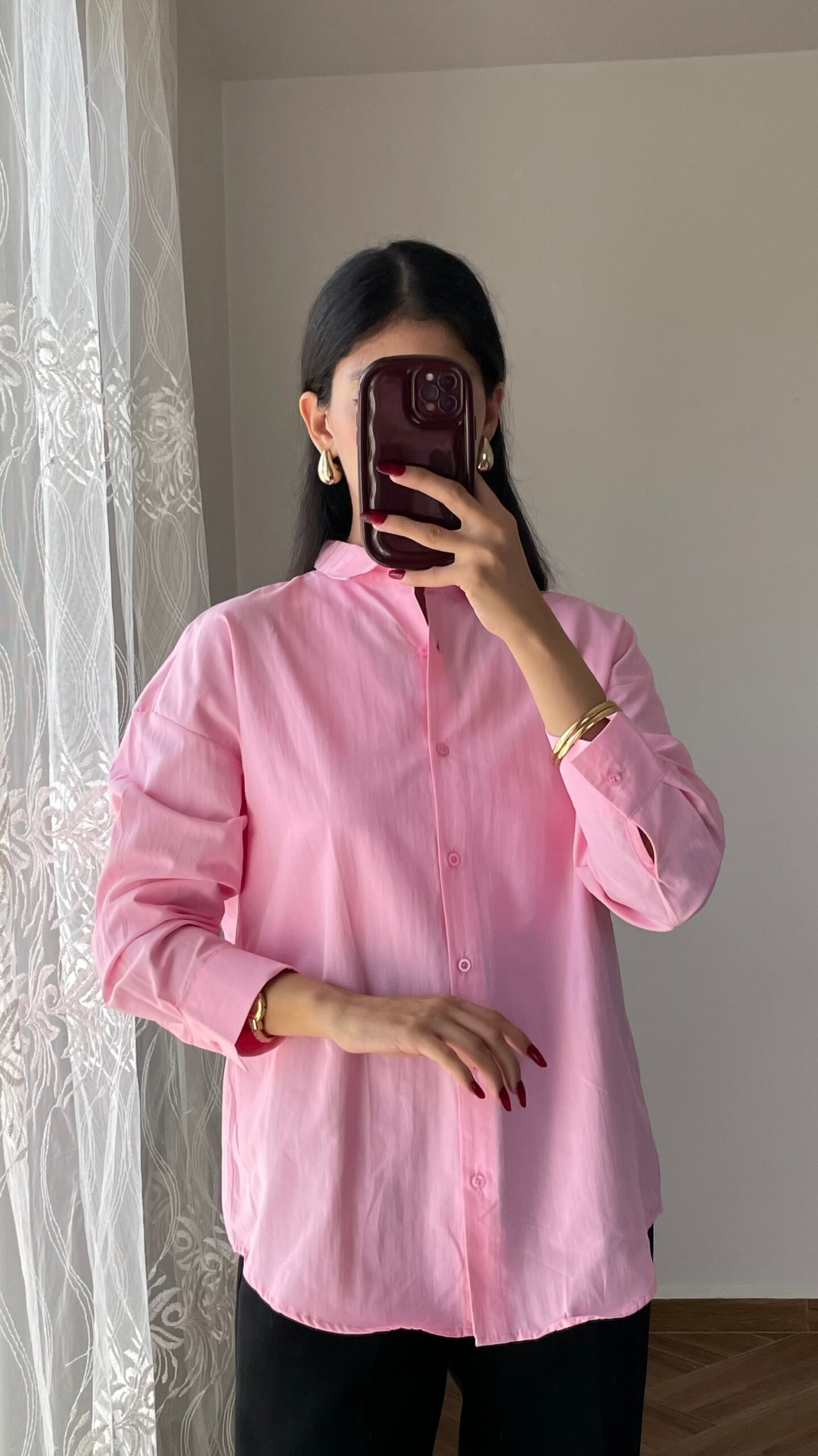 img_6111-3 Laya Oversize Shirt Pink – Image 1