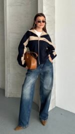 Premium Bomber Jacket blue – Image 3