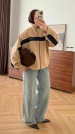 Premium Bomber Jacket Beige – Image 2
