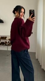 Elyra burgundy sweater – Image 2