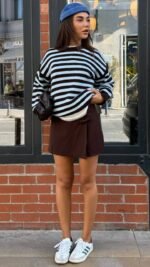 Bleu sky Striped Knit
