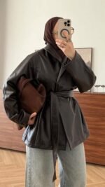 Leather Trench Bitter Brown