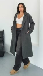 Premium Modern dark grey Coat – Image 3