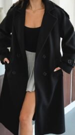 Premium Modern Black Coat – Image 2