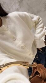 Buttoned  Knitwear Cardigan Creamy – Image 2