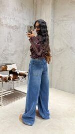 Wide Wide Leg Dark Blue Jeans – Image 2